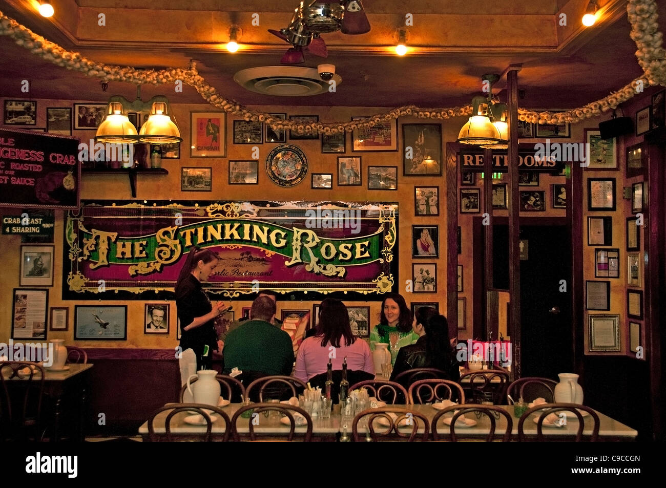 Die stinkende rose Knoblauch Restaurant Bar wenig Italien North Beach San Francisco Kalifornien Vereinigte Staaten Stockfoto