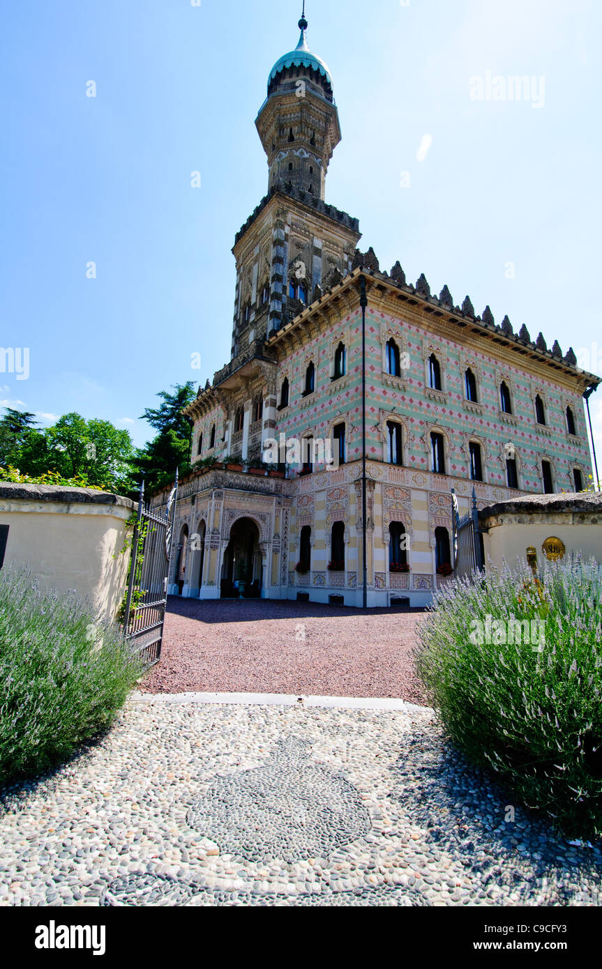 Hotel Villa Crespi, alte, charmante Dorf mit Kloster auf der Insel San Giulio, Orta San Giulio, italienische Seen, Italien Stockfoto