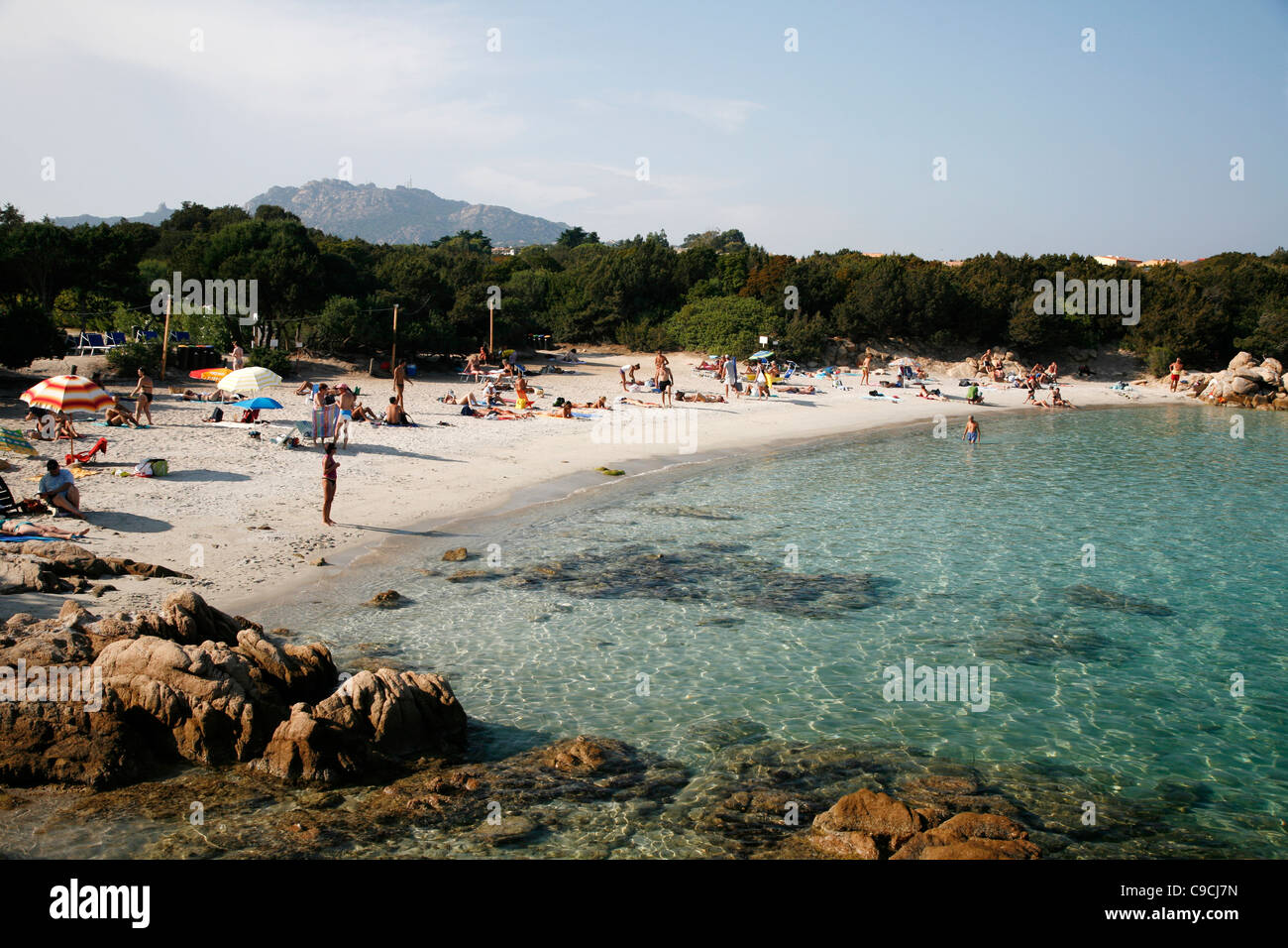 Capriccioli Beach, Costa Smeralda, Sardinien, Italien. Stockfoto