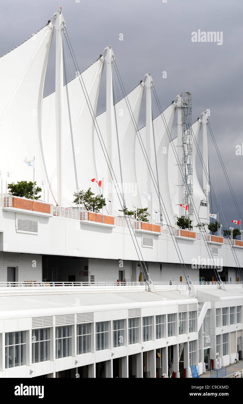 CanadaPlace in Vancouver, Kanada an einem stürmischen Tag. Stockfoto