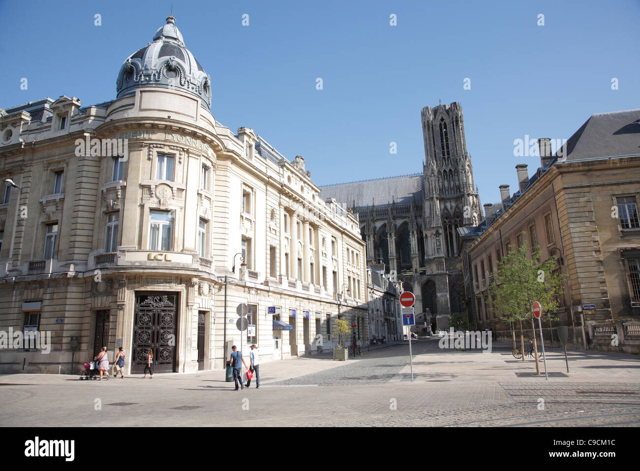 Straße, Reims, Frankreich Stockfoto