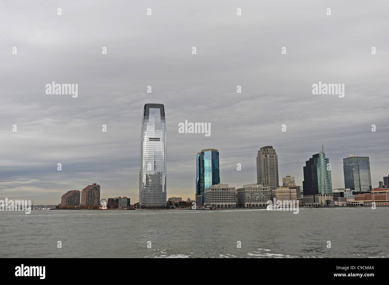Jersey City mit Blick auf den Hudson River in Richtung Manhattan New York NYC USA Amerika fotografieren genommen Stockfoto
