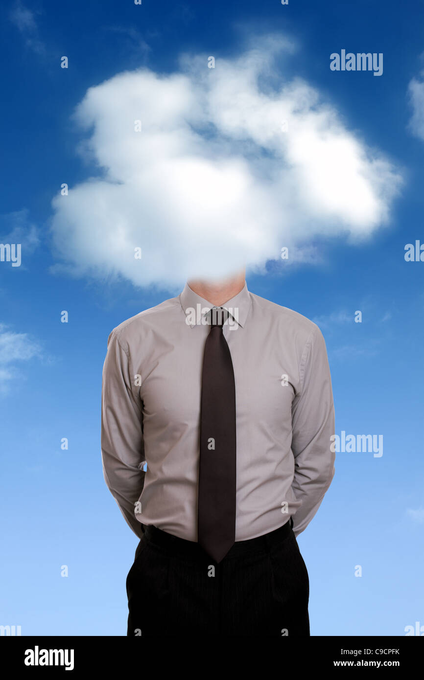 Kopf in den Wolken Stockfoto