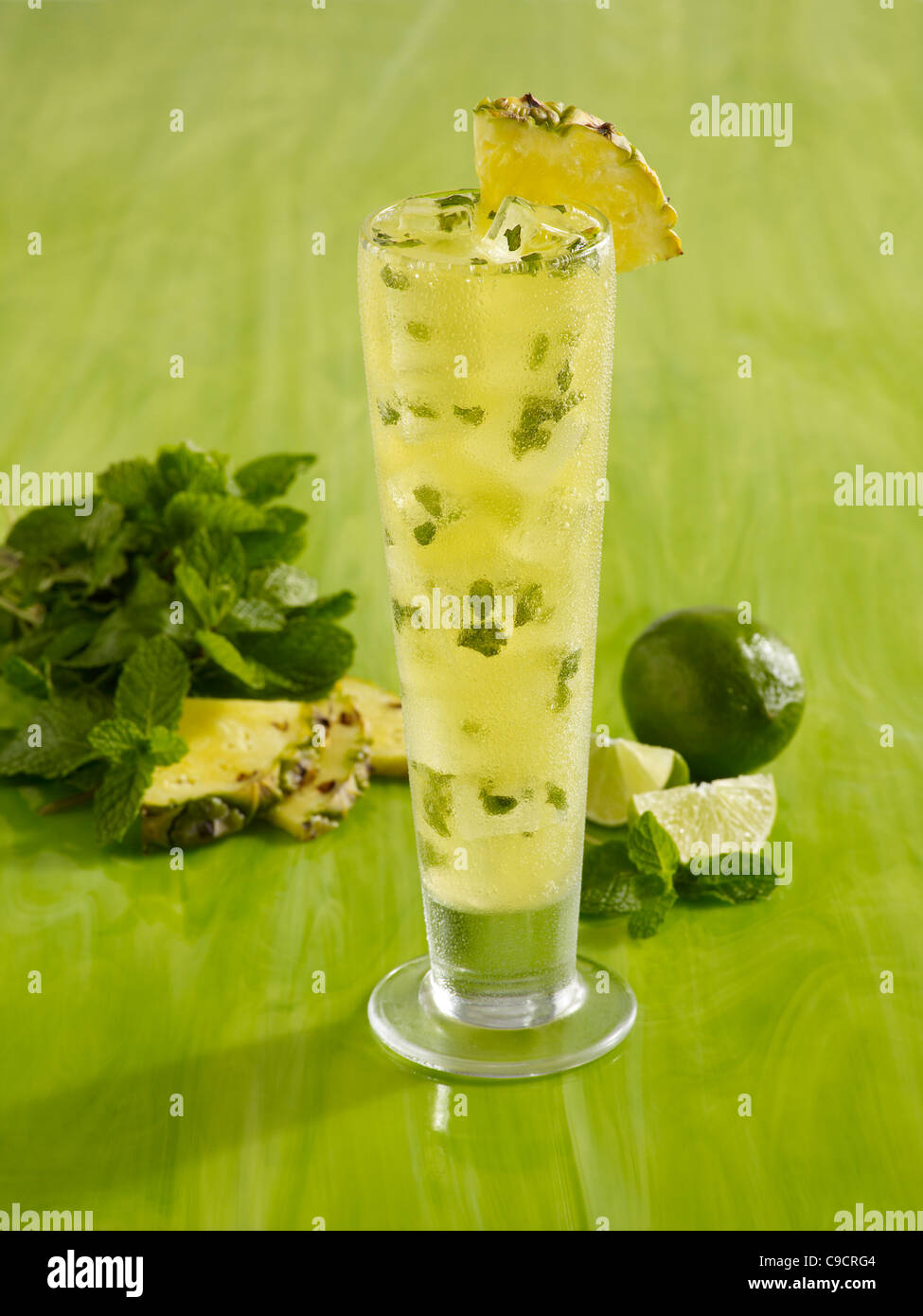 Ananas Mojito cocktail Stockfoto