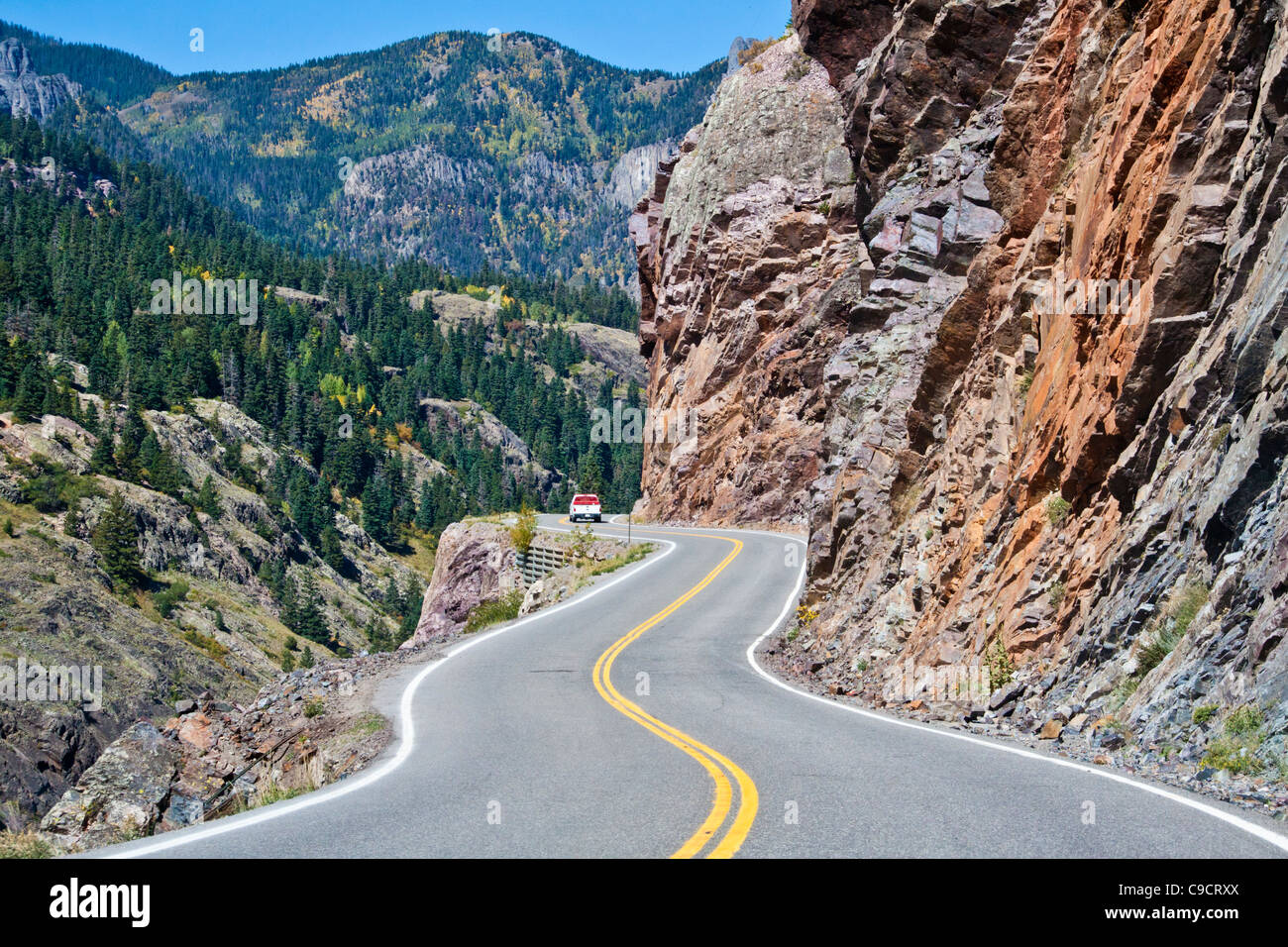 Million Dollar Highway (US 550) Teil der San Juan Skyway Scenic Byway in Colorado. Stockfoto