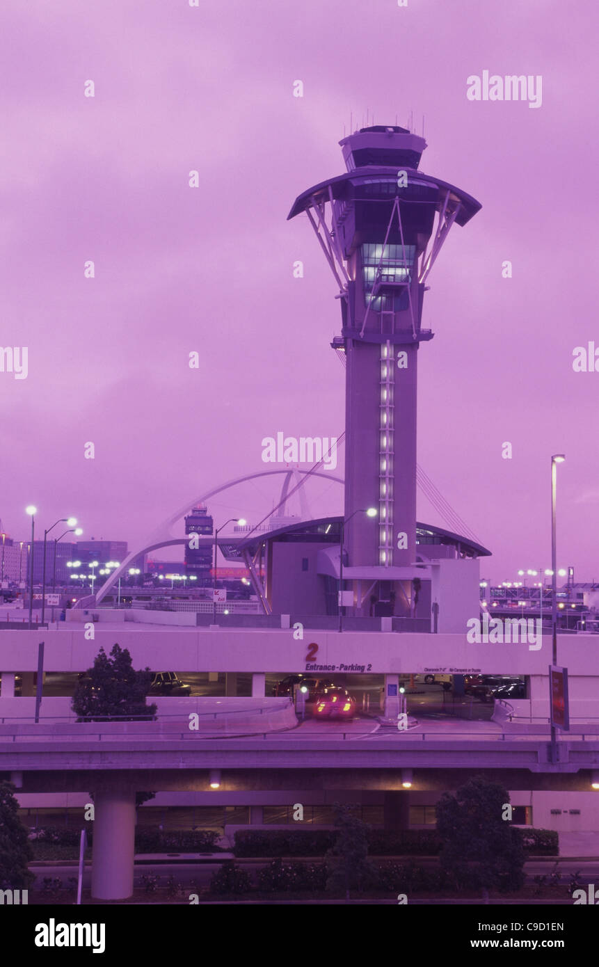 Air Traffic Control Tower, Los Angeles International Airport, Los Angeles, Kalifornien, USA Stockfoto