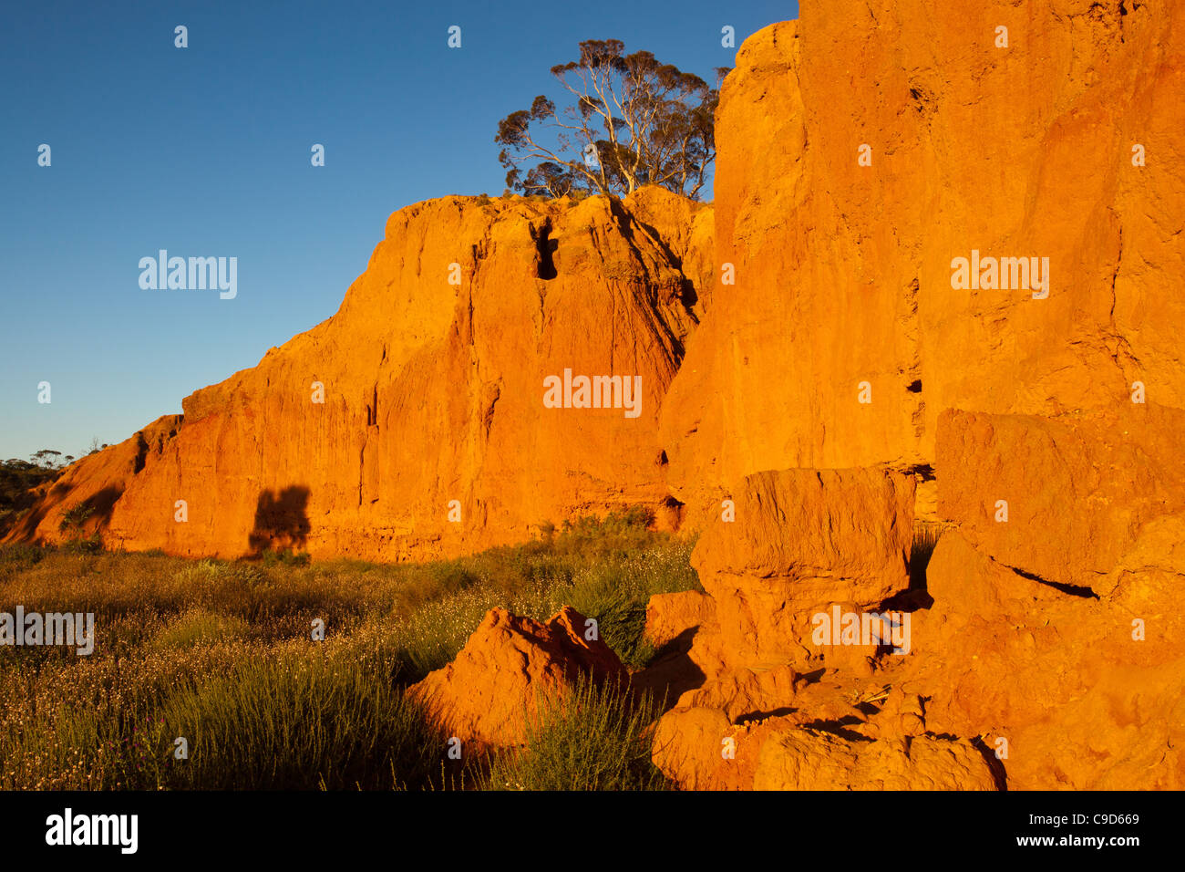 Der späte Nachmittag Farbenpracht der Redbanks Conservation Park in der Nähe der alte Kupferbergbau Burra im inland South Australia Stockfoto