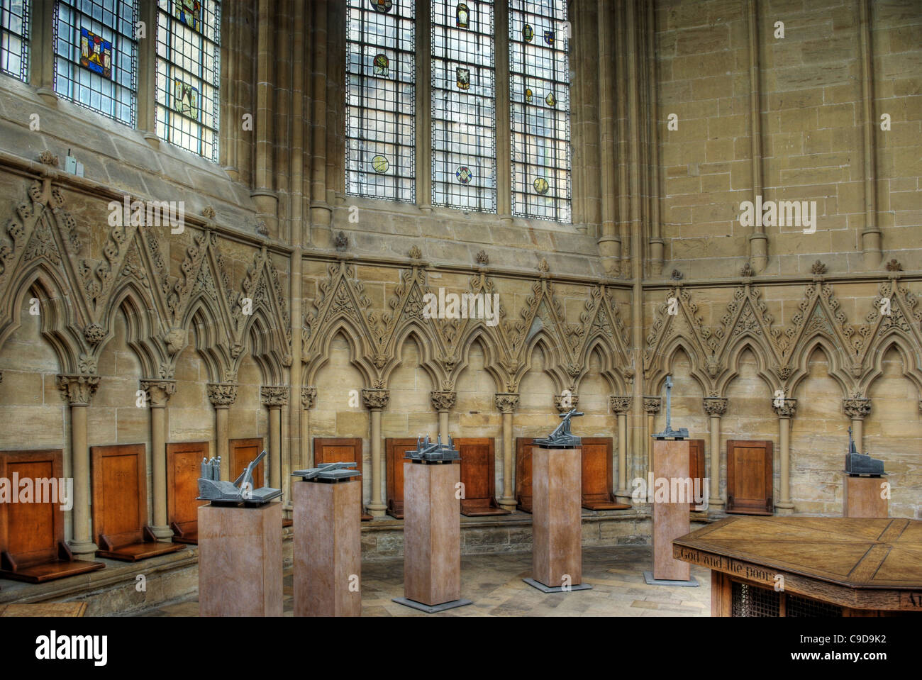 Innere des Southwell Minster, die Kathedrale von Nottinghamshire Stockfoto