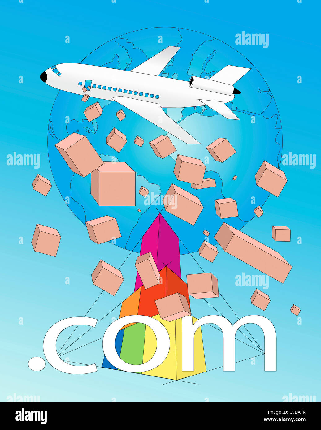 Dot Com 2 Linda Braucht (b.20th C. American) Computergrafik Stockfoto