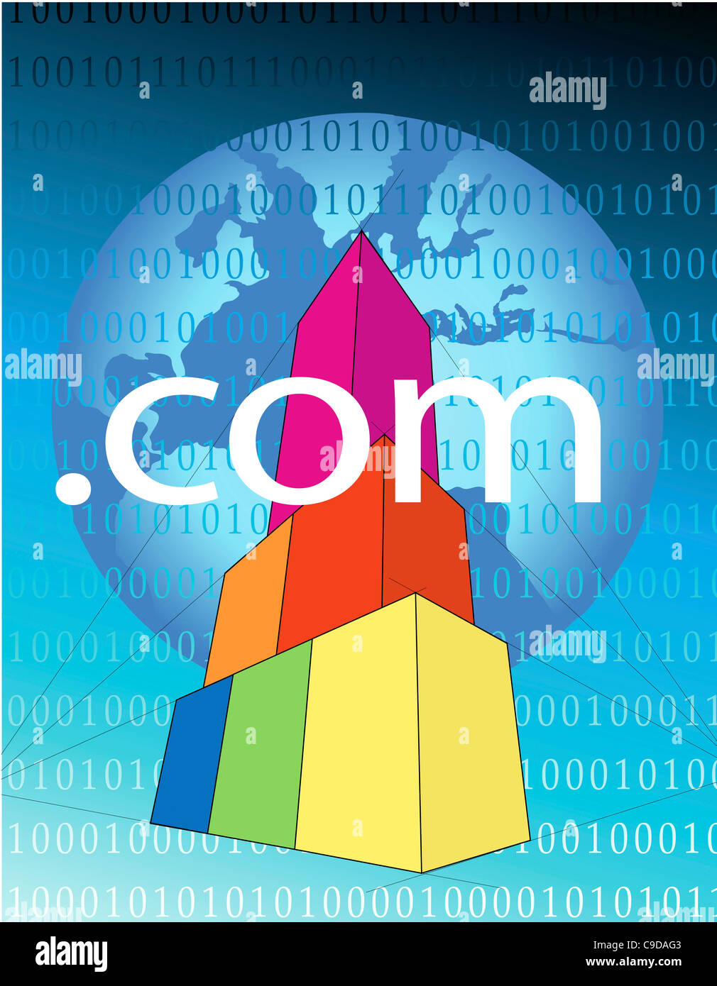 Dot Com Linda Braucht (b.20th C. American) Computergrafik Stockfoto