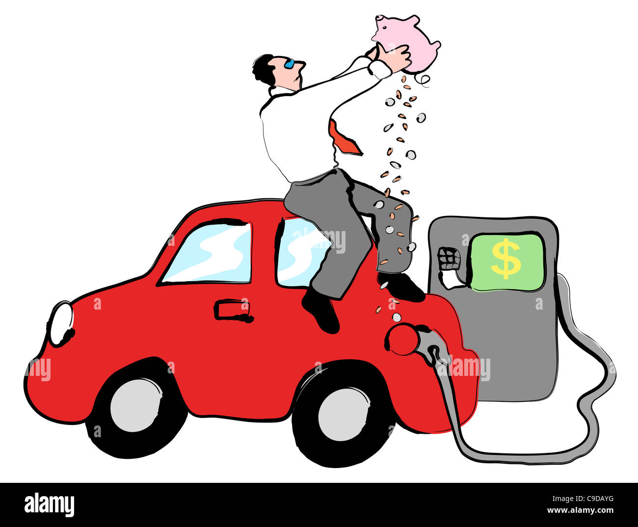 Teures Gas, Linda Braucht (b.20th C./American), Computergrafik Stockfoto