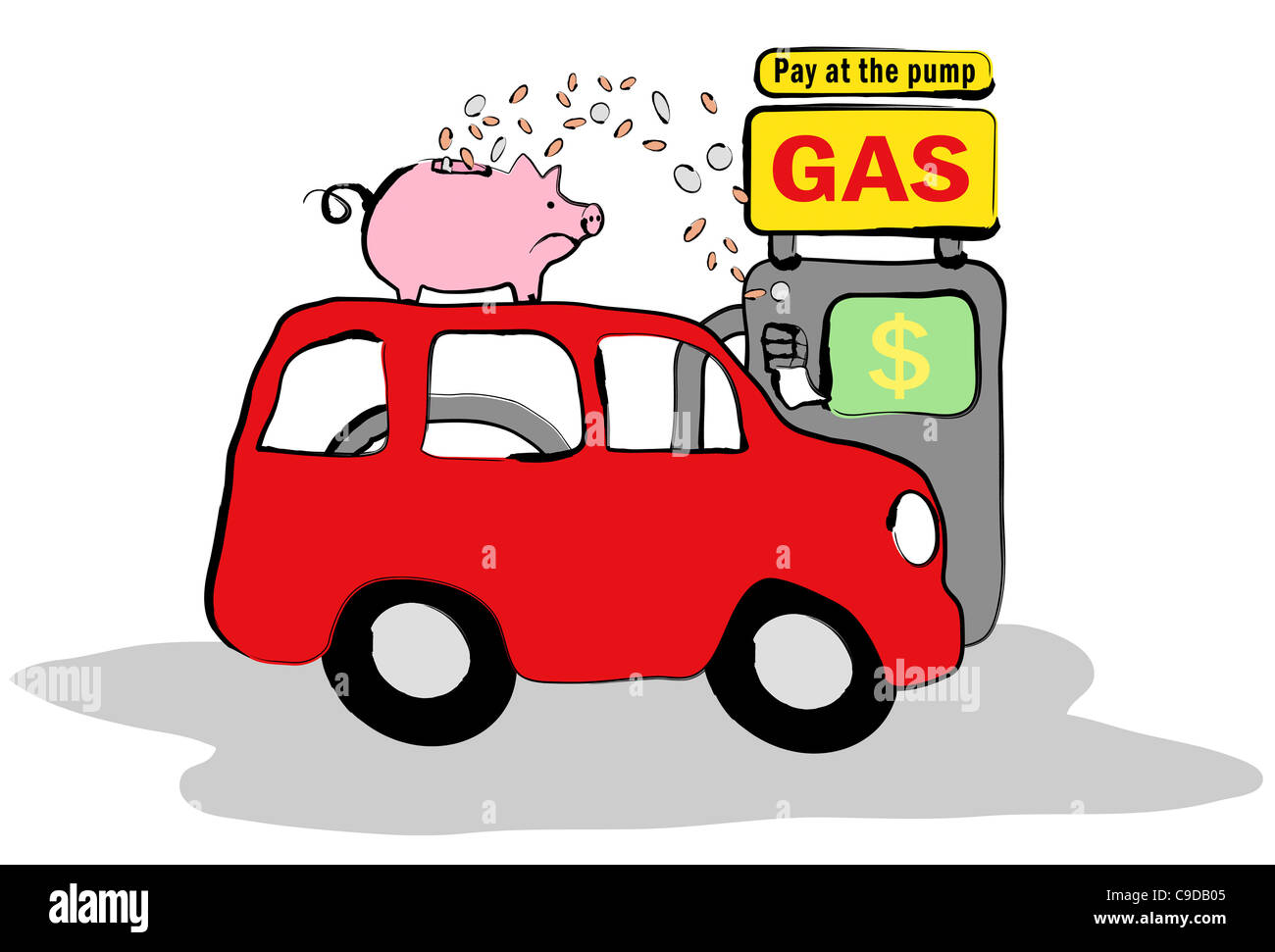 Sparschwein, Linda Braucht (b.20th C./American), Computergrafik Stockfoto