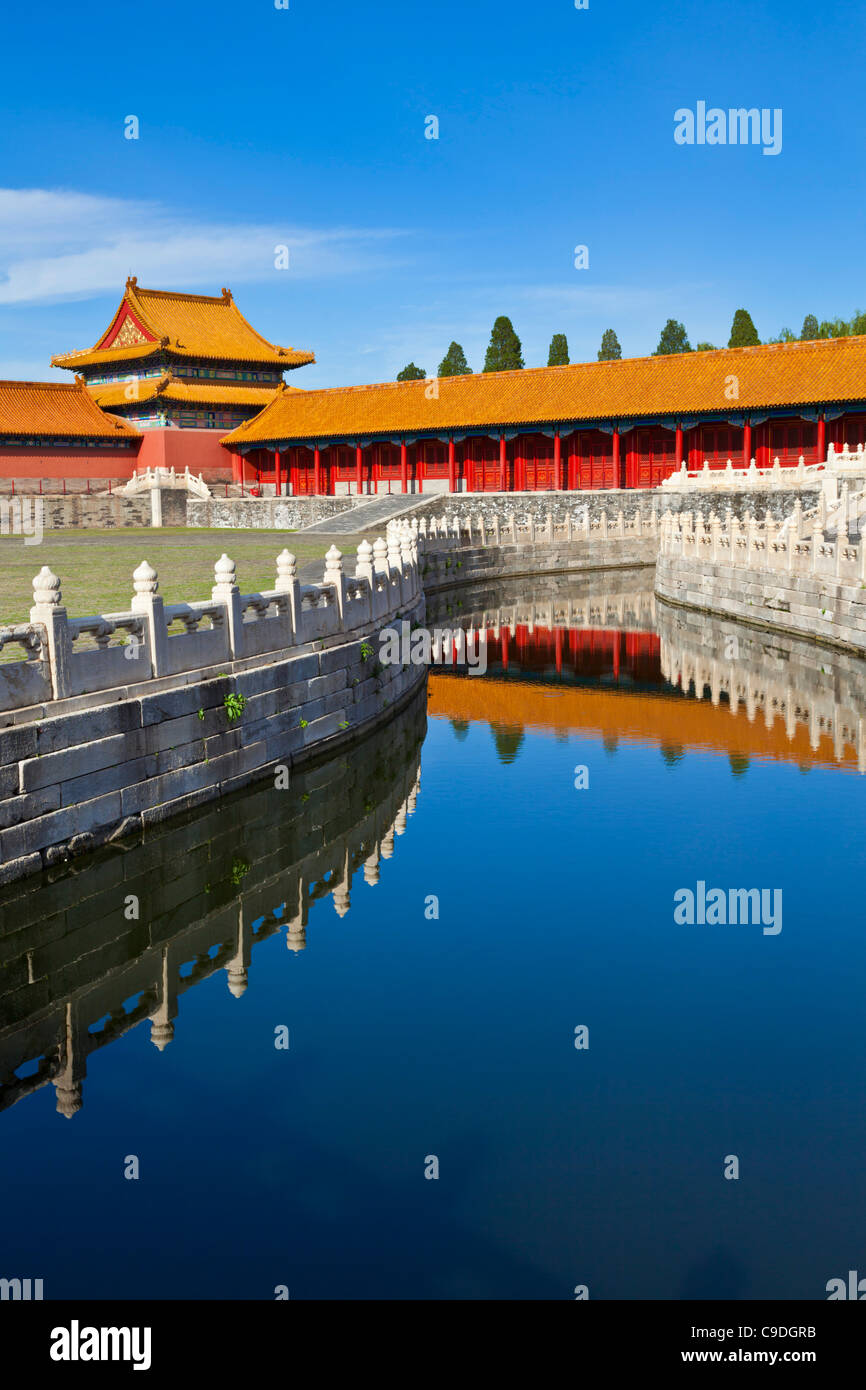 Inneren goldenen Wasser-Fluss fließt durch das äußere Gericht, Verbotene Stadt, Peking, VR China, Volksrepublik China, Asien Stockfoto