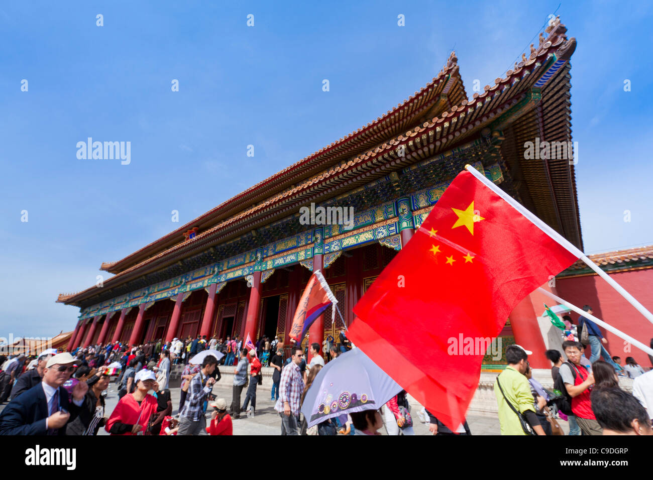 Die Halle der höchsten Harmonie, Vorhof, Verbotene Stadt, Peking, Volksrepublik China, Asien Stockfoto