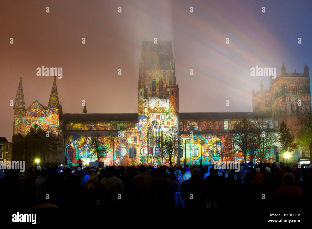 Die Krone des leichten Durham Lumiere Festival 2011 Stockfoto