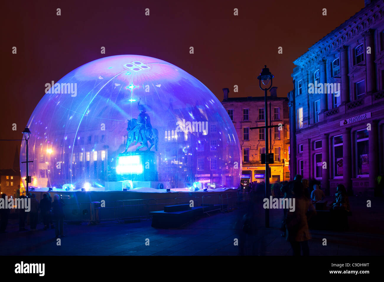 Ich liebe Durham Installation, Durham Lumiere Festival 2011 Stockfoto