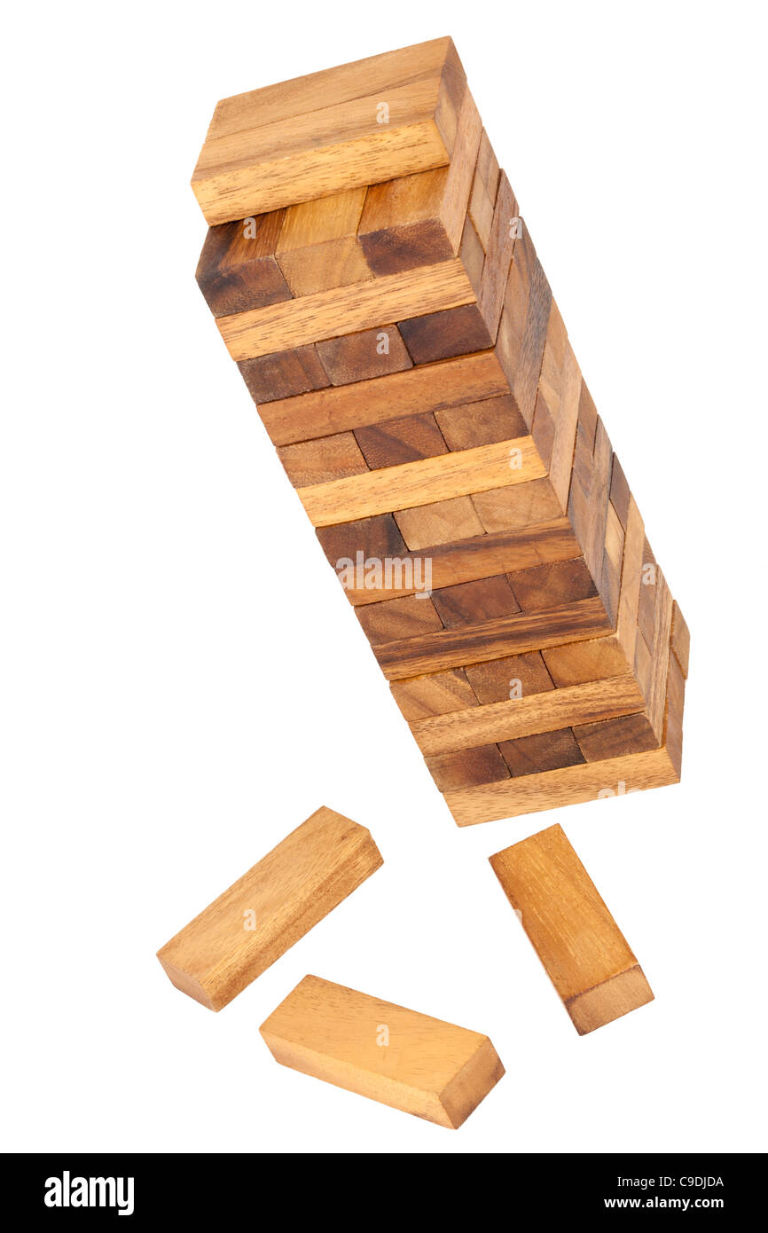 Jenga-Holzblock-Spiel Stockfoto