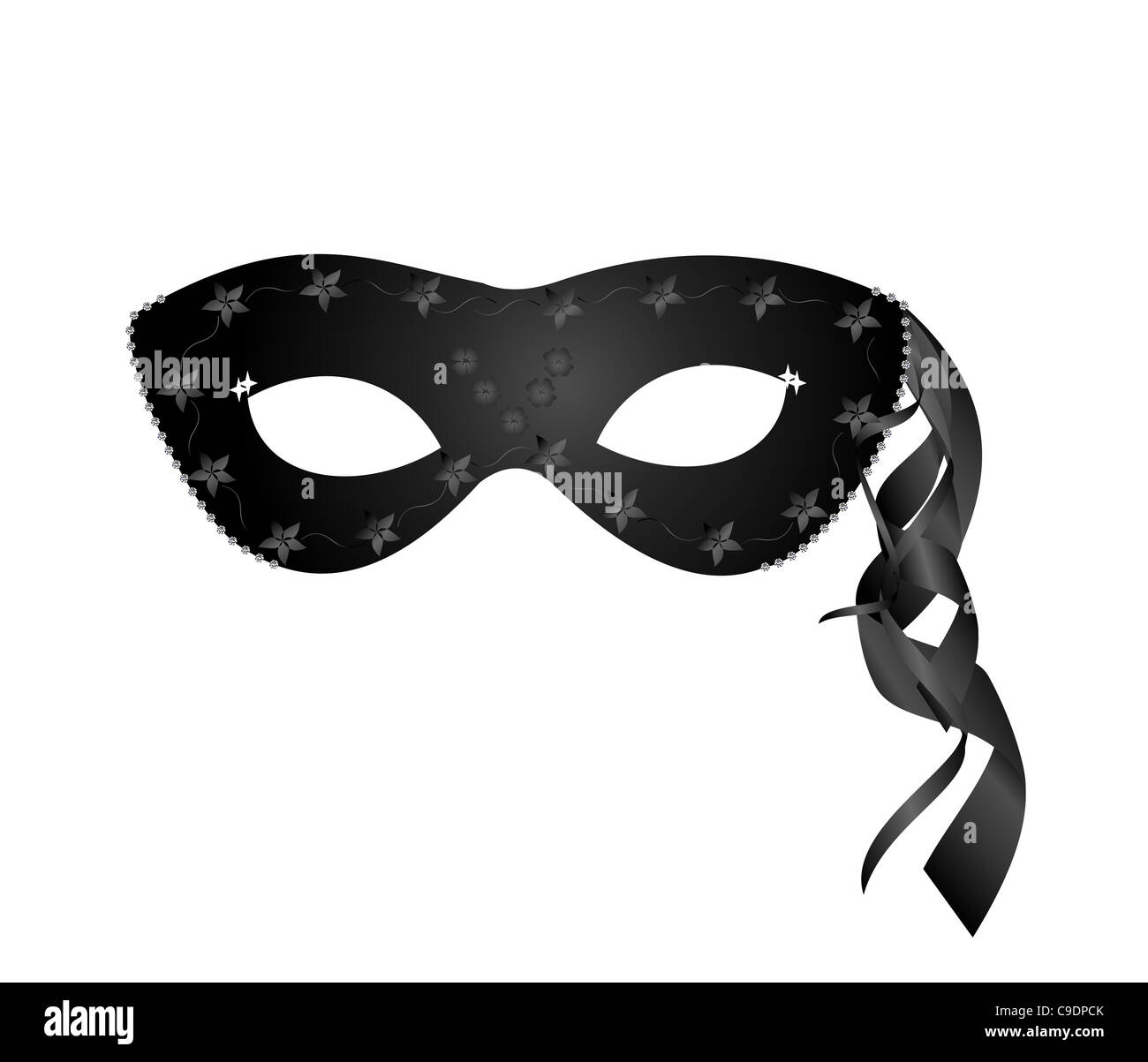 Abbildung der realistischen Karneval oder Theater Maske isoliert auf weißem Hintergrund - Vektor Stockfoto