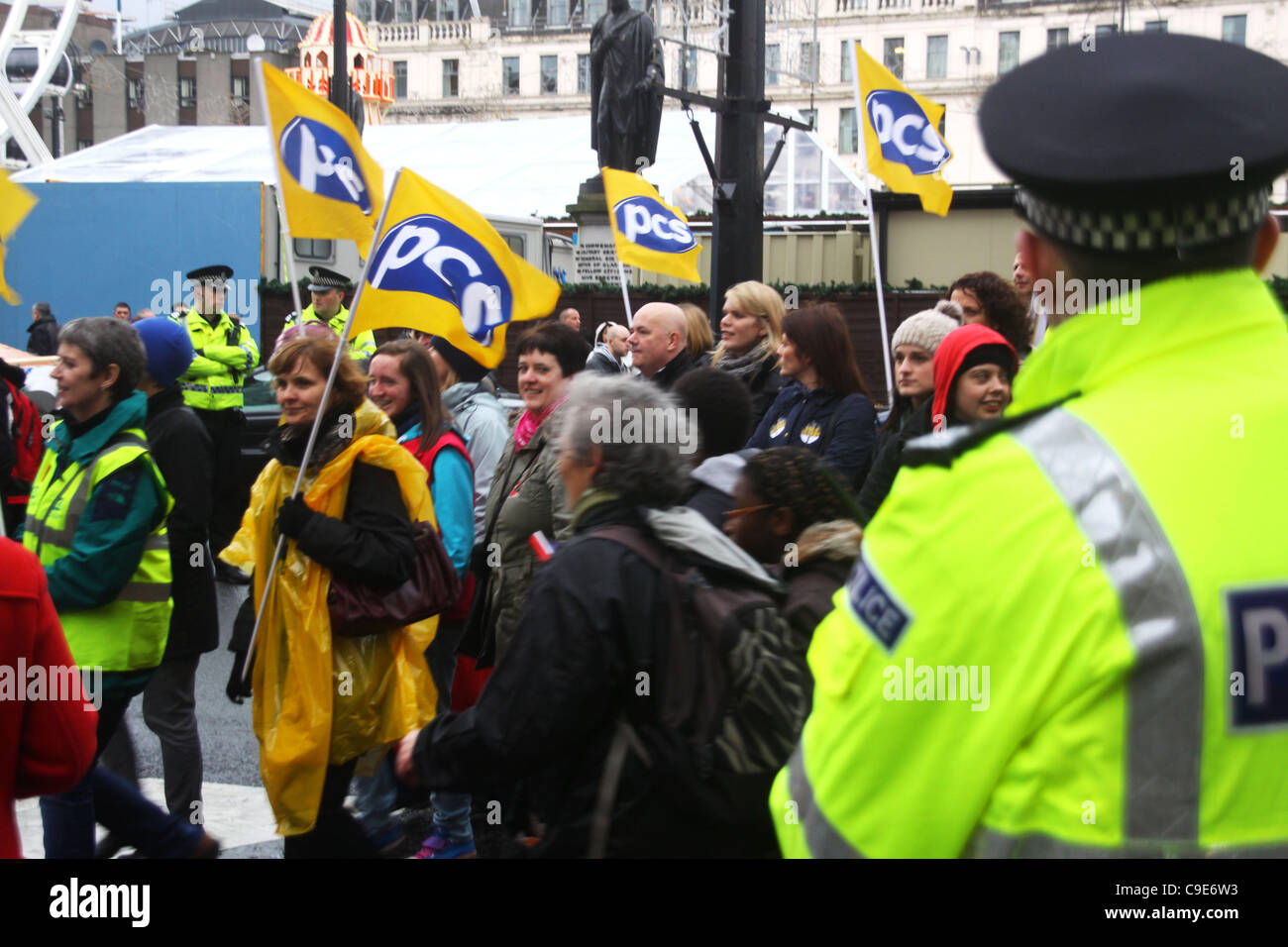 30.11.11 Aktionstag Glasgow.  Gewerkschaften des öffentlichen Dienstes protestieren gegen Rentenreform. Stockfoto