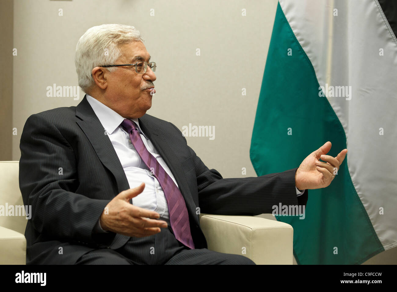 Präsident der palästinensischen Autonomiebehörde, Mahmoud Abbas. Stockfoto