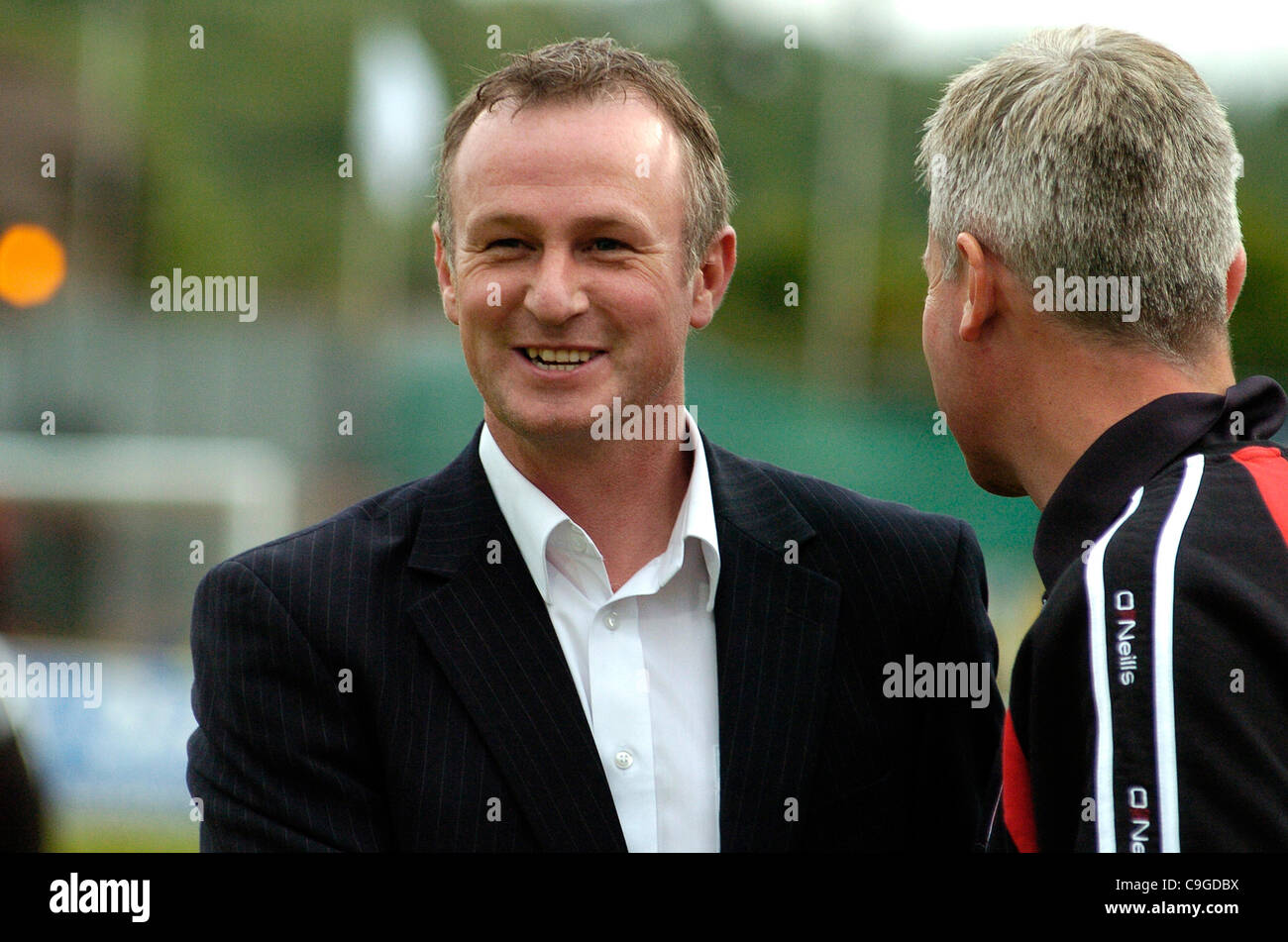 Ehemalige Nordirland international, hat Michael O'Neill als Wunschkandidat des irischen Fußballverbandes zum neuen Nordirland Manager entstanden. O'Neill, der als Leiter der Shamrock Rovers Anfang dieses Monats zurückgetreten ist, war einer der drei Kandidaten, die von der IFA interviewt.  Seine app Stockfoto