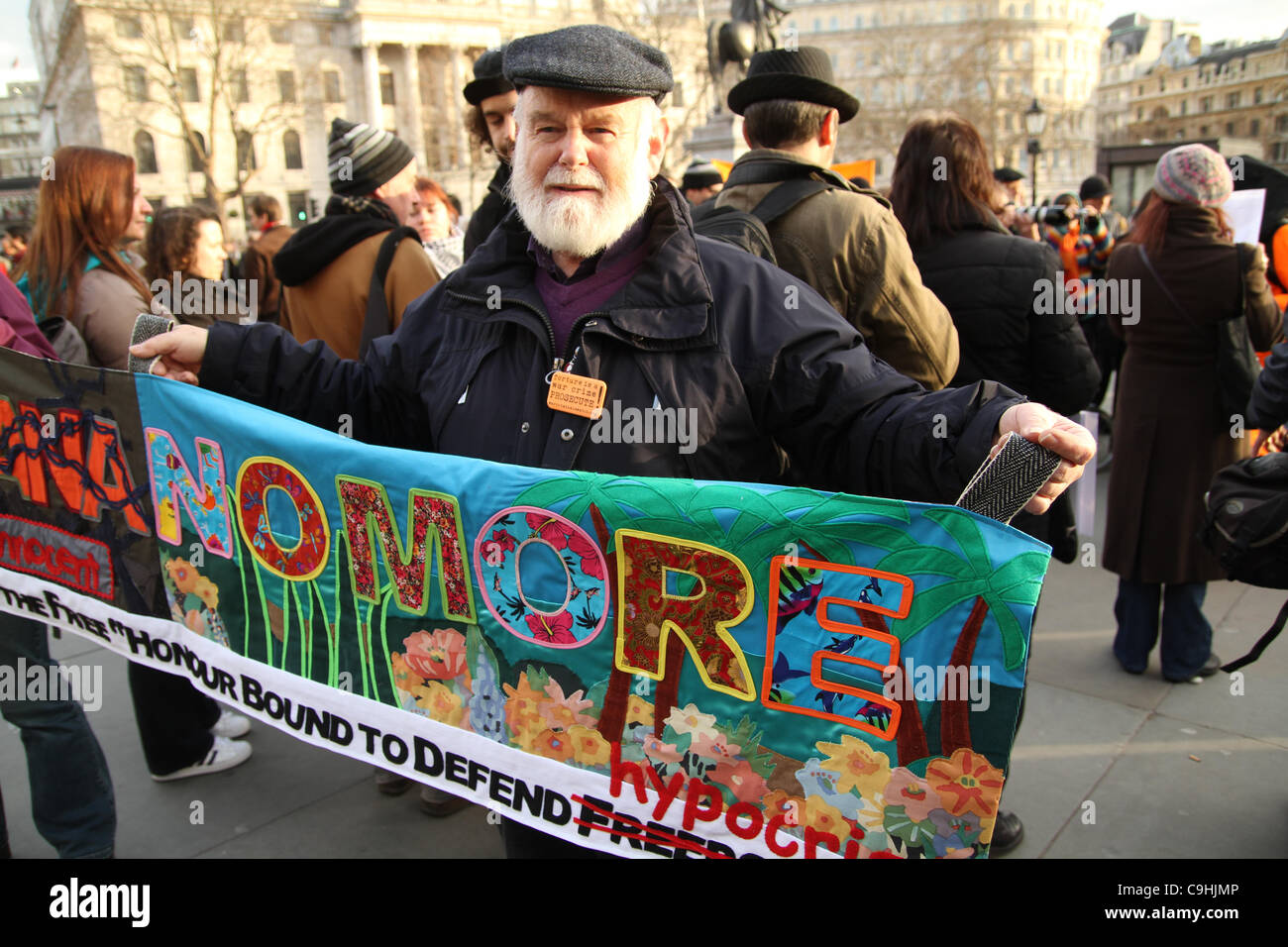 London Guantanamo Rally, Demonstrant, Shaker Aamer, Gefangene Stockfoto