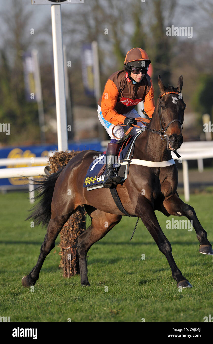 Rajdhani Express geritten von Herrn Sam Waley-Cohen vor William Hill Lanzarote Hürde Handicap Cl2 2m5f in Kempton Park Racecourse, Sunbury-on-Thames, Middlesex - 14.01.2012 - CREDIT: Martin Dalton/TGSPHOTO/Alamy Live News Stockfoto