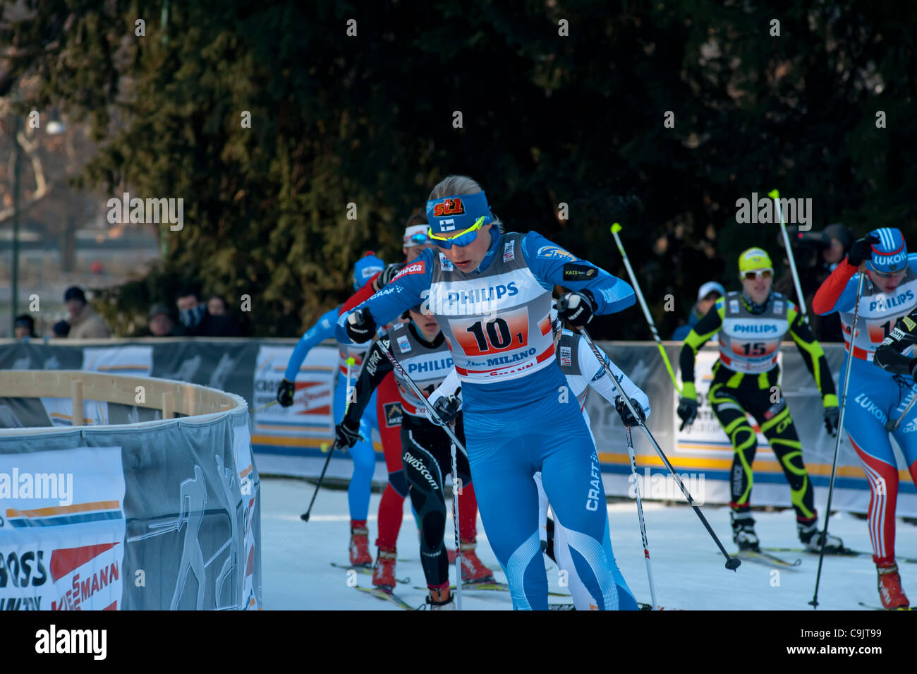 FIS-Country Cross World Cup - Milan. 15. Januar 2012. Stockfoto