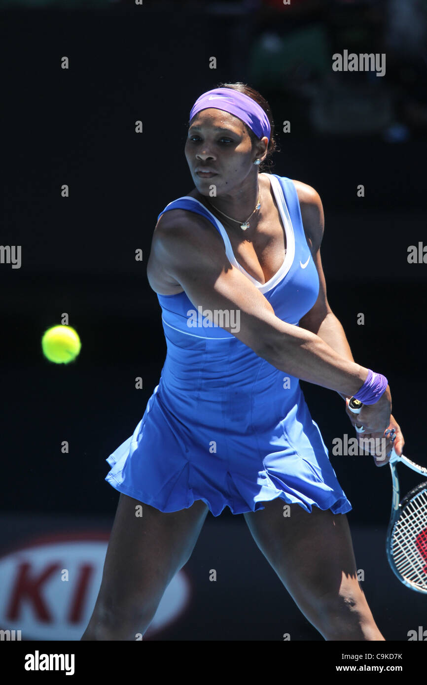 Serena Williams bei den Australian Open Tennis, 19. Januar 2012. Stockfoto