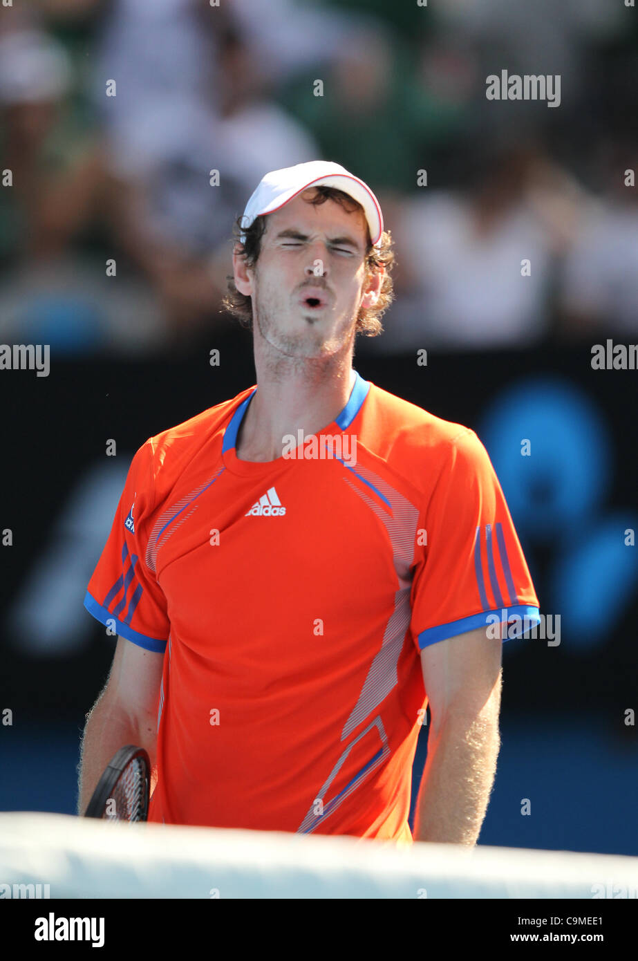 Andy Murray bei den Australian Open Tennis, Melbourne, 25. Januar 2012 spielen. Stockfoto