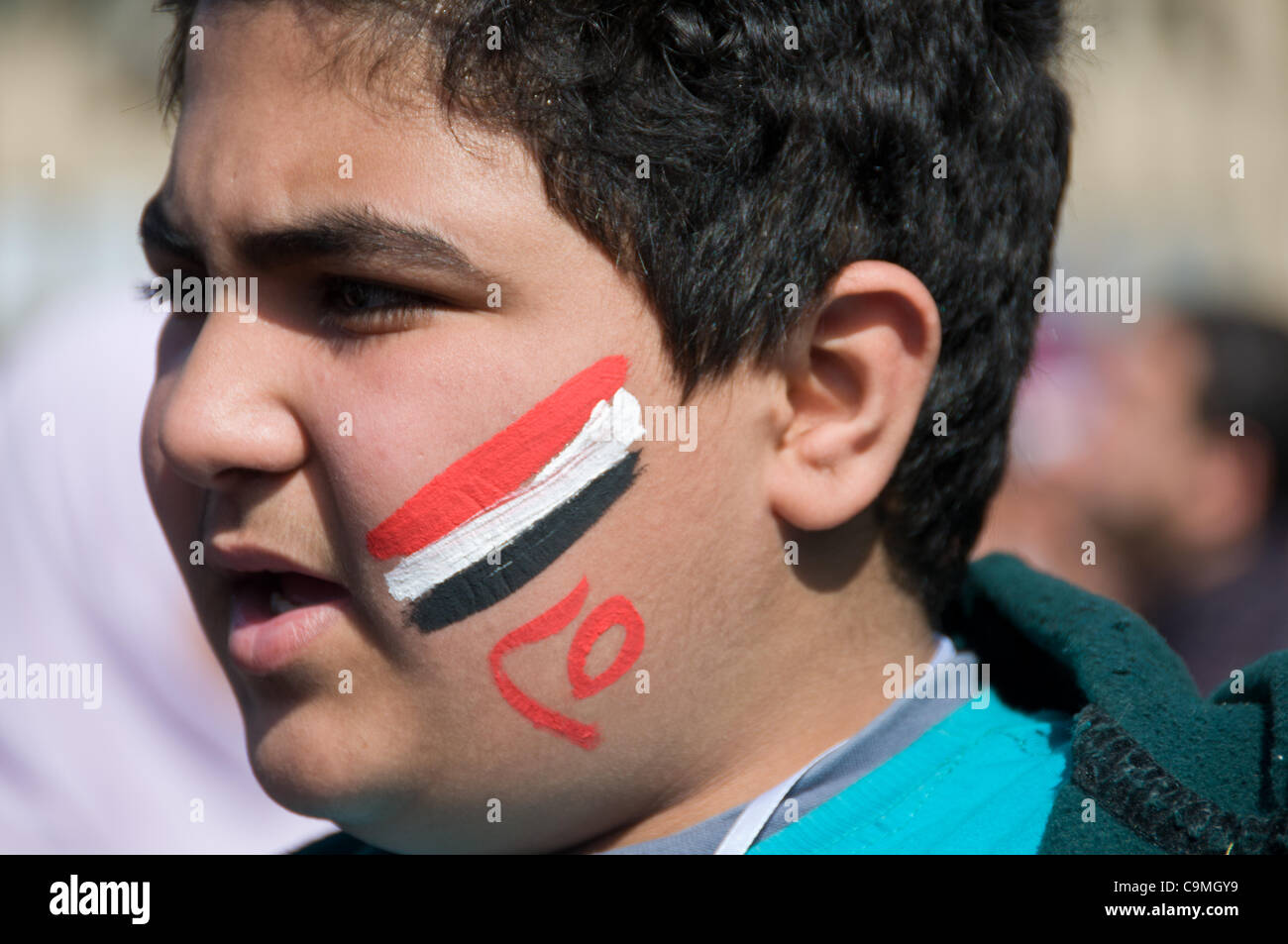 Kairo, Egtypt. 24. Januar 2012. Ägyptische 1. Jahrestag Revolution, Tahrir Platz Cairo Stockfoto