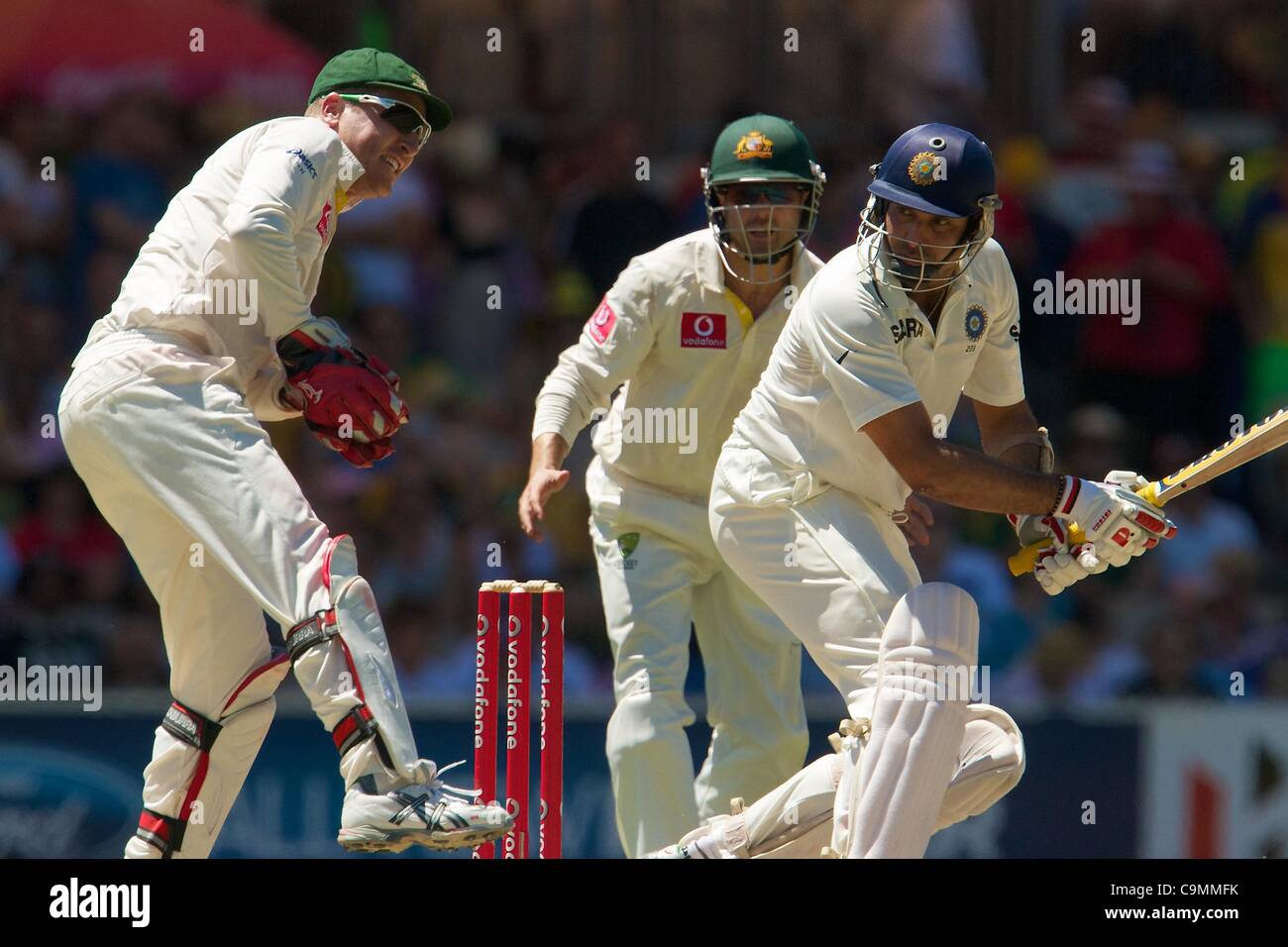 26.01.2012 Adelaide, Australien. Brad Haddin Australien in Aktion während des zweiten Tages der 4. Cricket Test Match zwischen Australien und Indien spielte an der Adelaide Oval. Stockfoto