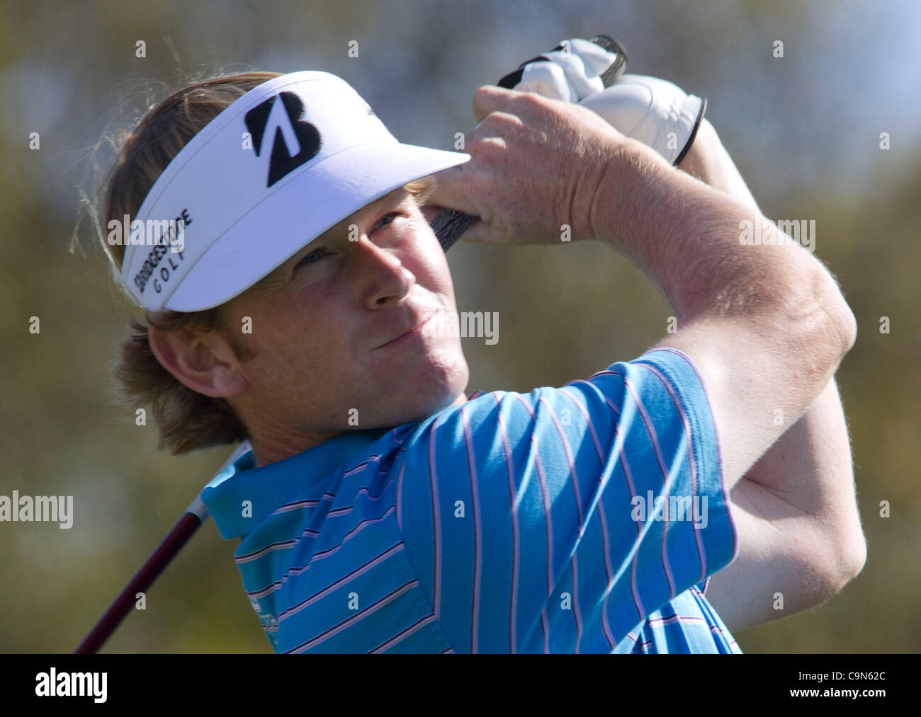 28. Januar 2012 - Torrey Pines, Kalifornien, US - BRANDT SNEDEKER gewinnt in einem plötzlichen Tod Playoff bei der Farmers Insurance Open in Torrey Pines. [Kredit-Bild: © North County Times/ZUMAPRESS.com) Stockfoto