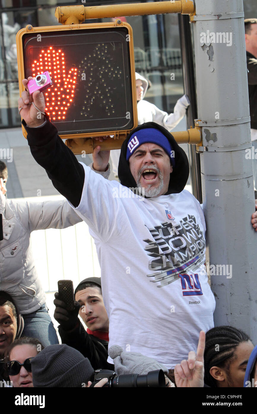 7. Februar 2012, New York. Parade statt in Manhattan, NFL-Team der New York Giants gewinnen in den Superbowl zu feiern. Stockfoto