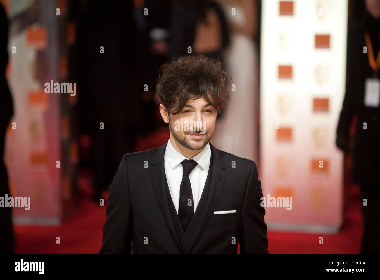 London, UK, 02.12.2012. Schauspieler Alex Zane, Ankunft in 2012 BAFTAs Stockfoto