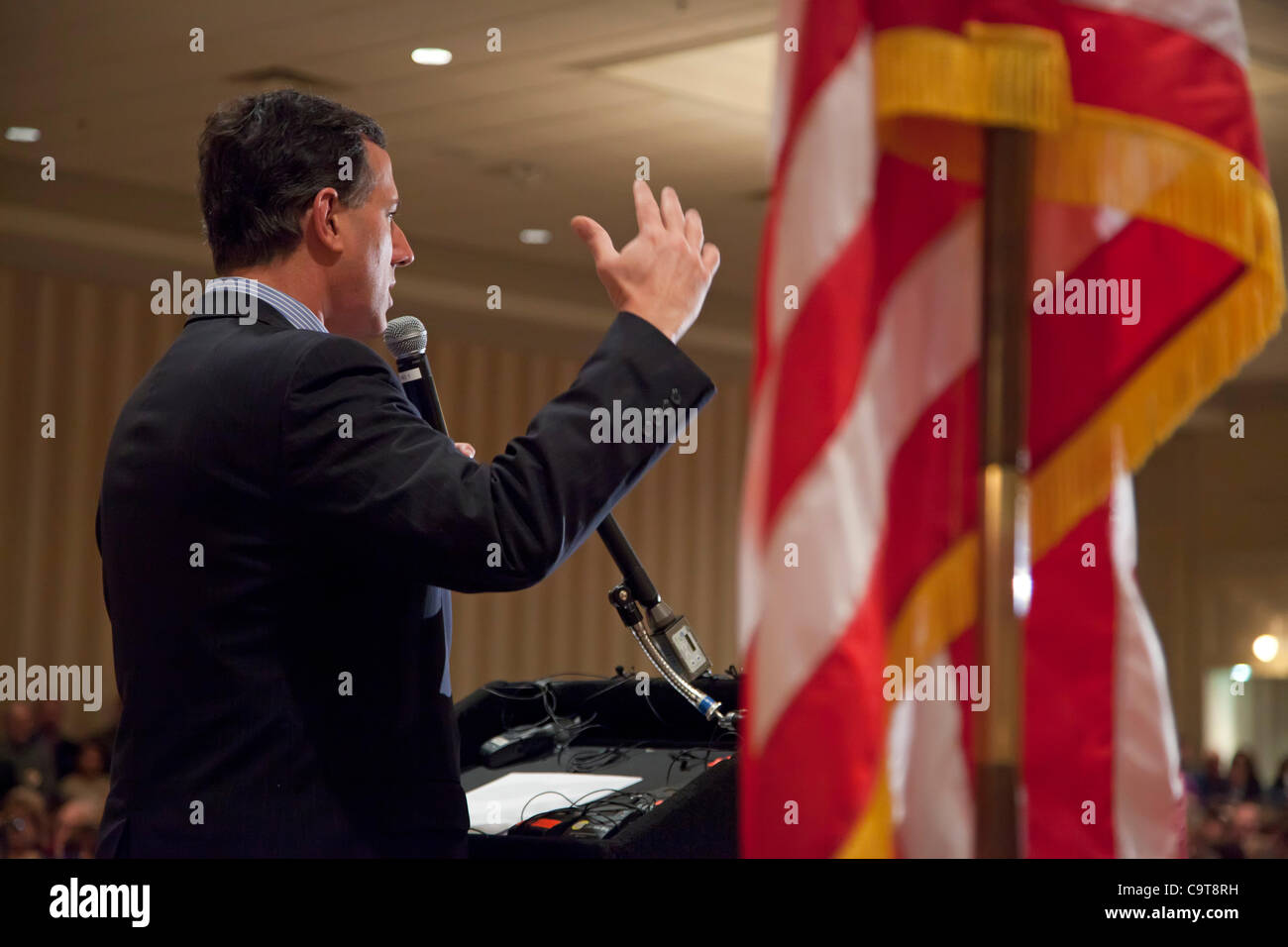 Shelby Township, Michigan - Rick Santorum Kampagnen für das Präsidentenamt in einem Vorort von Detroit. Er spricht mit der Koalition der Michigan- & Freiheit glauben. Stockfoto