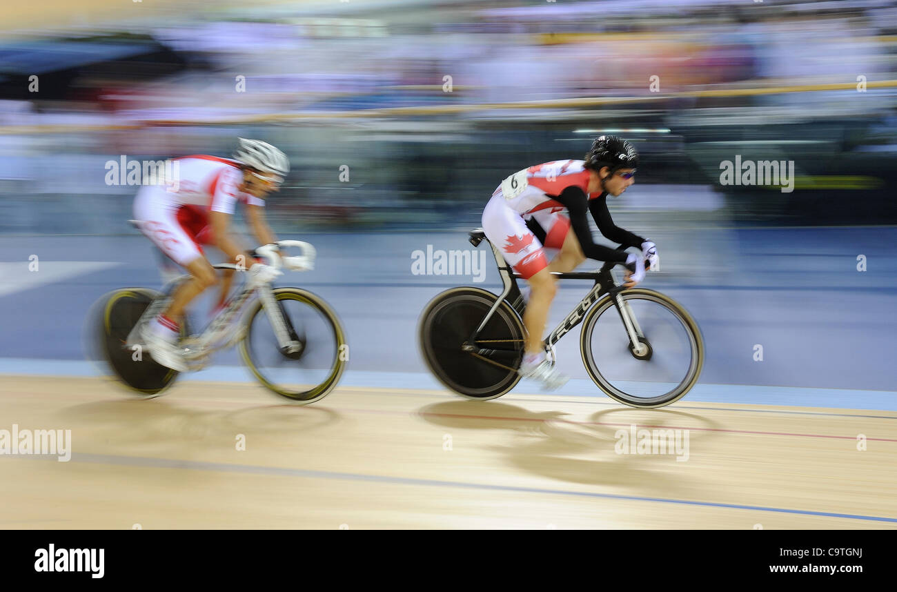 London, England, 02.12.18. Zachary BELL (CAN) in den Männern Omnium scratch Rennen der UCI World Cup Track Cycling, Olympischen Velodrom, London. Teil der London bereitet Olympische Vorbereitungen. Stockfoto