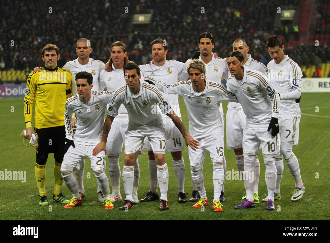 21. Februar 2012 - Moskau, Russland - UEFA Champions League Februar 21,2012.Moscow,Russia. CSKA Moskva Vs Real Madrid.Pictured: Real Madrid-Team (Credit-Bild: © PhotoXpress/ZUMAPRESS.com) Stockfoto