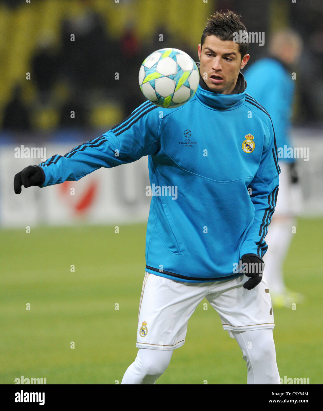 21. Februar 2012 - Moskau, Russland - UEFA Champions League Februar 21,2012.Moscow,Russia. CSKA Moskva Vs Real Madrid.Pictured: Real Madrid-Fußballer Cristiano Ronaldo. (Kredit-Bild: © PhotoXpress/ZUMAPRESS.com) Stockfoto