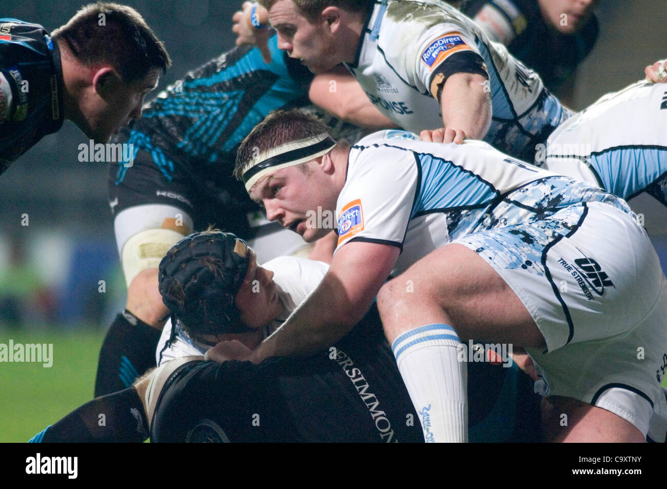 Fischadler V Glasgow Rabodirect PRO12 im Liberty Stadium in Swansea: Glasgows John Welsh. Stockfoto