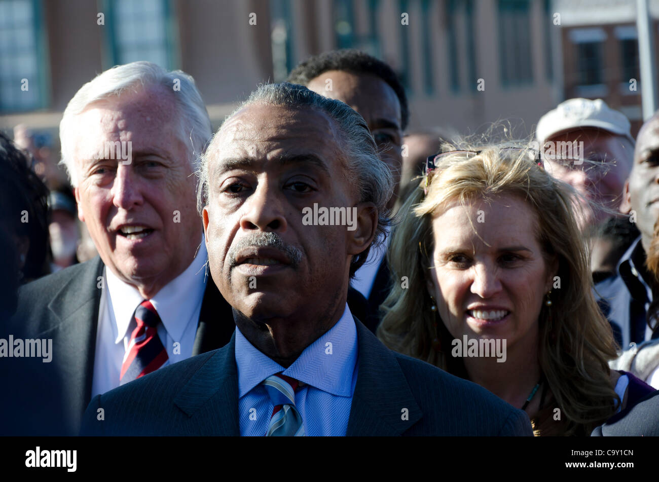 Reverend Al Sharpton und andere beginnen Marsch von Selma nach Montgomery am Sonntag, 4. März 2012.  Dieser Marsch war eine Nachstellung um 1965 Stimmrechte zu gedenken März in Alabama, USA. Stockfoto