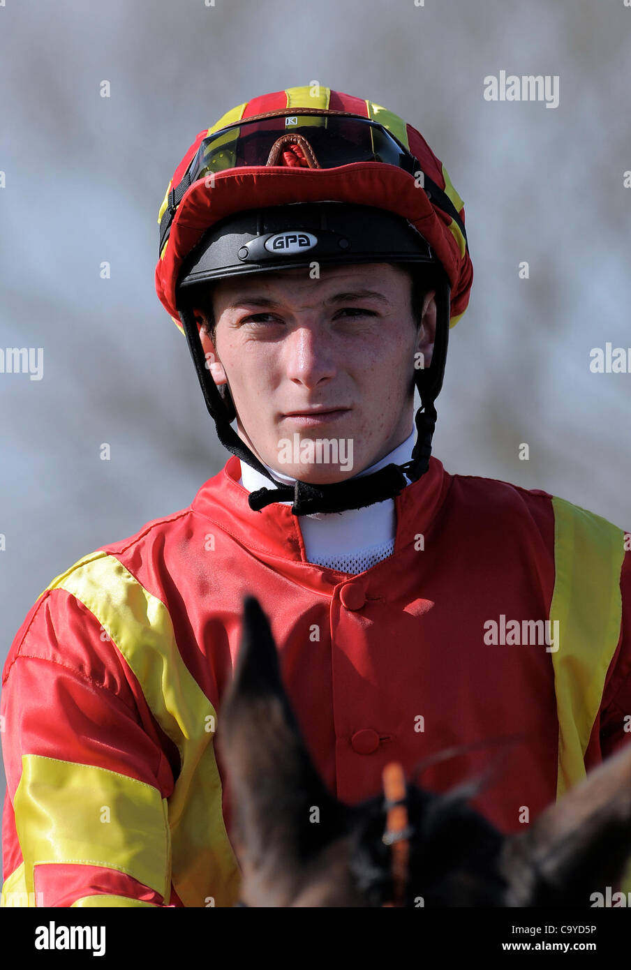 LEE TOPLISS JOCKEY SOUTHWELL RACECOURSE SOUTHWELL ENGLAND 6. März 2012 Stockfoto