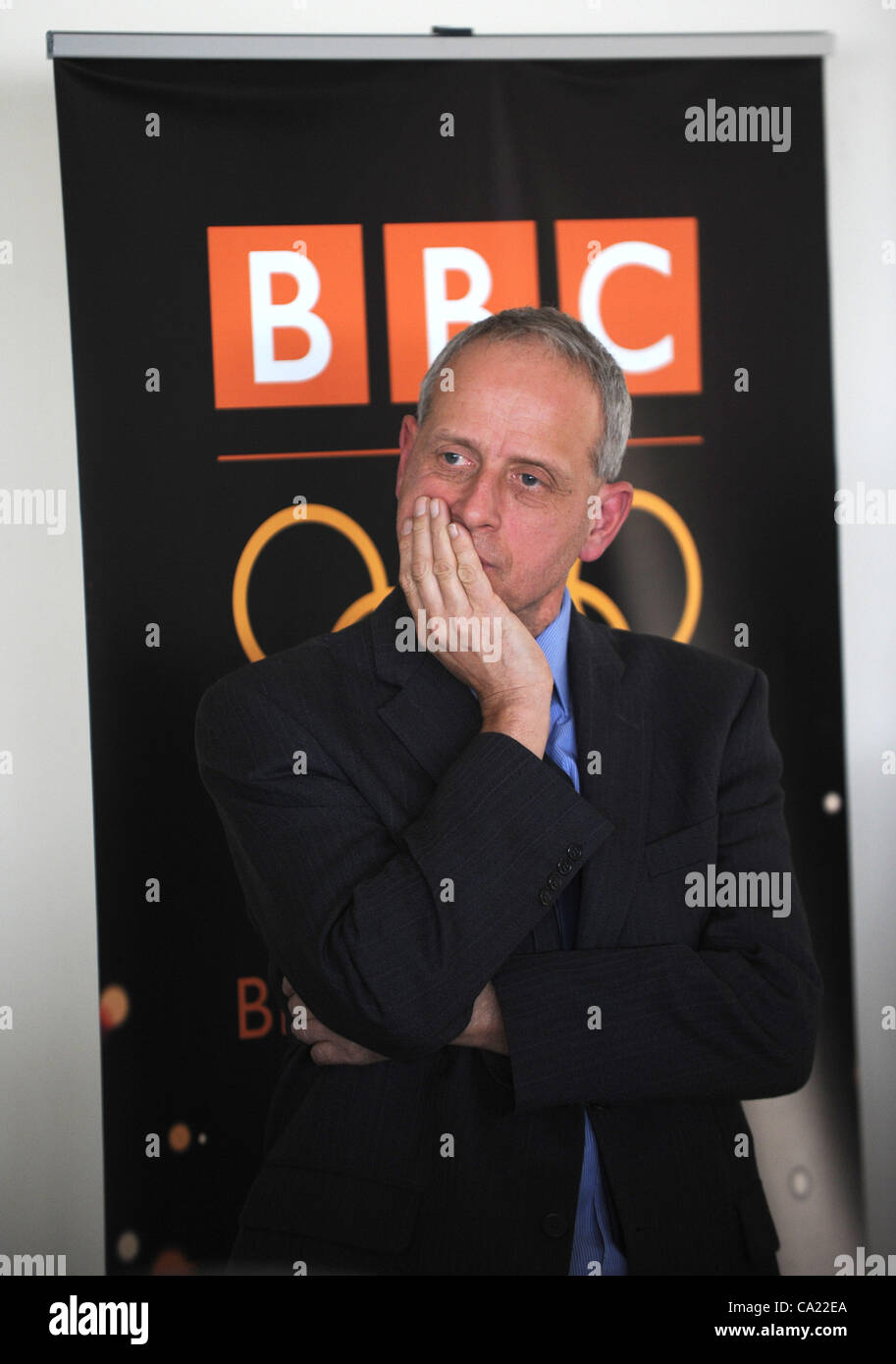 UK, BBC Bosse verraten ihre Pläne für die Berichterstattung über die 2012 olympischen Segeln bei Weymouth and Portland National Sailing Academy, Portland, Dorset, Großbritannien. David Holdsworth, Controller von BBC Englisch-Regionen. 22.03.2012 Picture by: Dorset Medienservice. Stockfoto