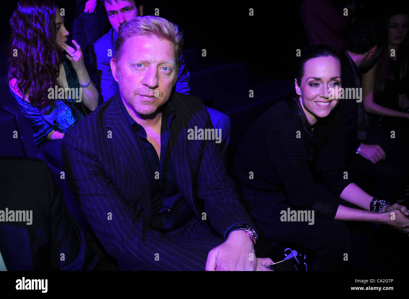 22. März 2012 - Moskau, Russland - März 22,2012.Moscow,Russia.Mercedes-Benz Mode Woche Russia.Pictured: Boris Becker, eine ehemaligen World No 1 Profi-Tennisspielerin aus Deutschland besucht Mercedes-Benz Fashion Week in Moskau (Credit-Bild: © PhotoXpress/ZUMAPRESS.com) Stockfoto