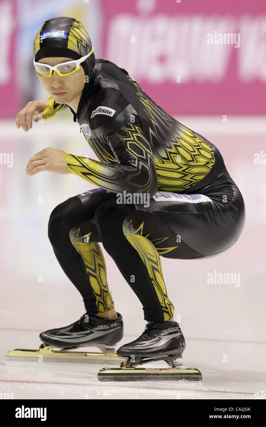 Yuya Oikawa (JPN), März 25 - Eisschnelllauf: Yuya Oikawa Japans in Aktion während der Mens 500m bei WM für einzelne Strecken in Thialf Stadion, Heerenveen, Niederlande.  (Foto: AFLO) [2268] Stockfoto