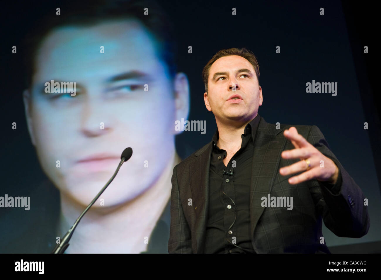 31. Mai 2012. Der Telegraph Hay Festival. Schauspieler, Komiker und Autor David Walliams anlässlich Hay Festival. Hay-on-Wye, Powys, Wales, UK Stockfoto