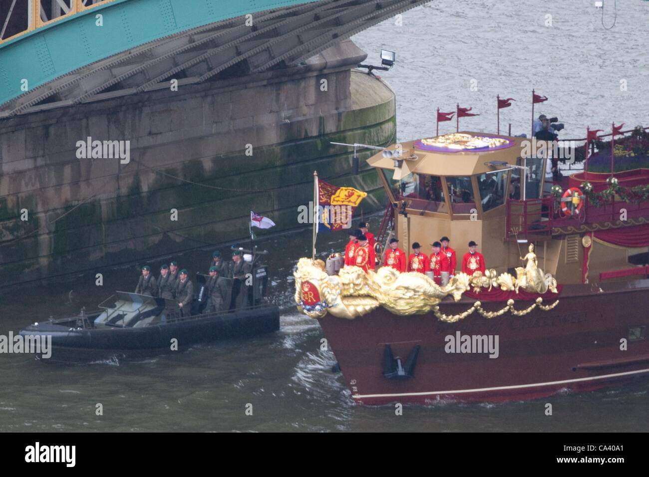 Queen es Diamond Jubilee Themse Pageant 3. Juni 2012 Stockfoto