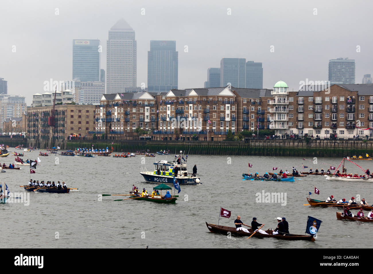 3. Juni 2012, Queens Diamond Jubilee River Pageant, Themse, London, England Stockfoto