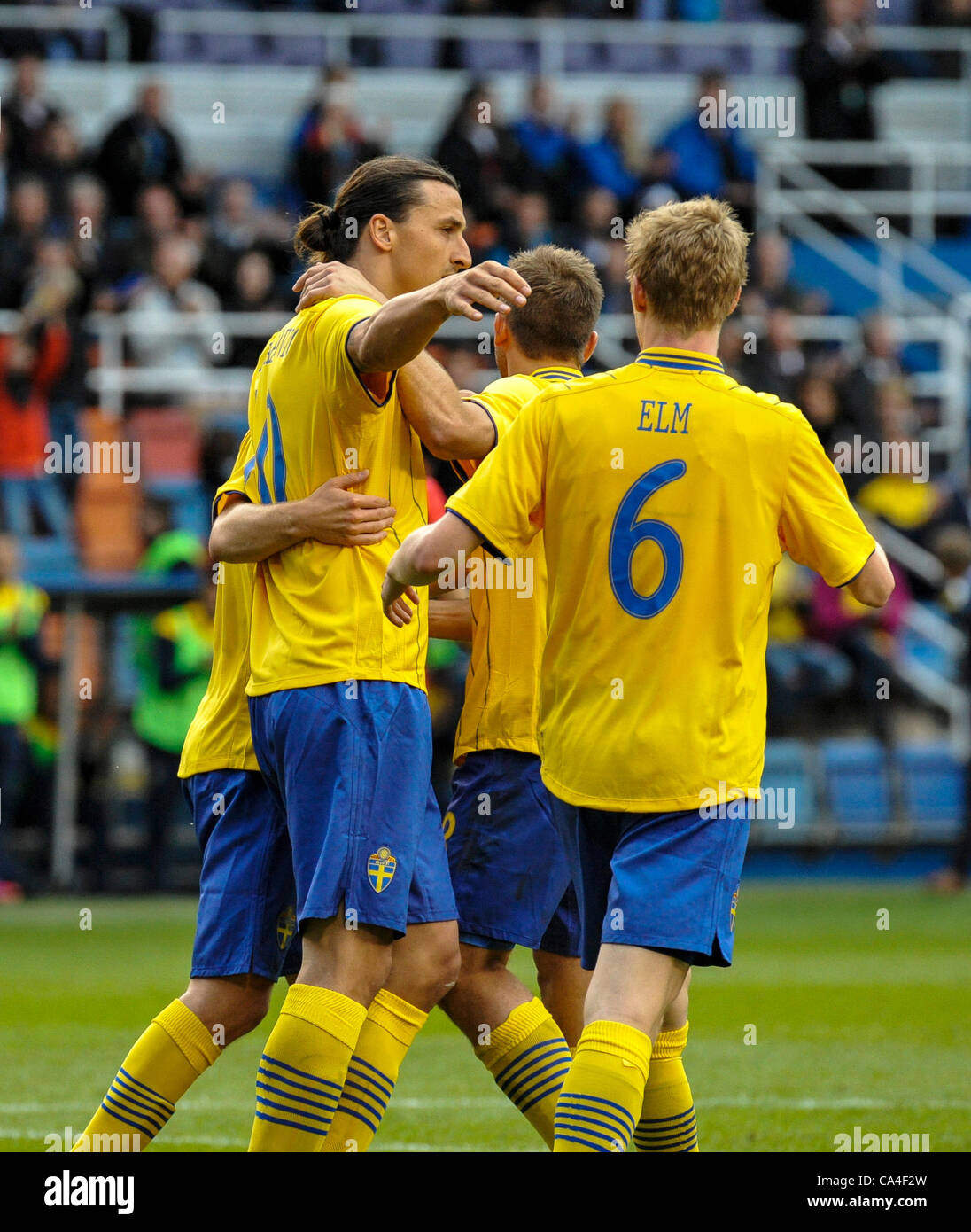 Stockholm 2012-06-05 Fußball Schweden Vs Serbia - auf dem Bild Zlatan Ibrahimovic eine Strafe 2 erhält-1 - Stockfoto