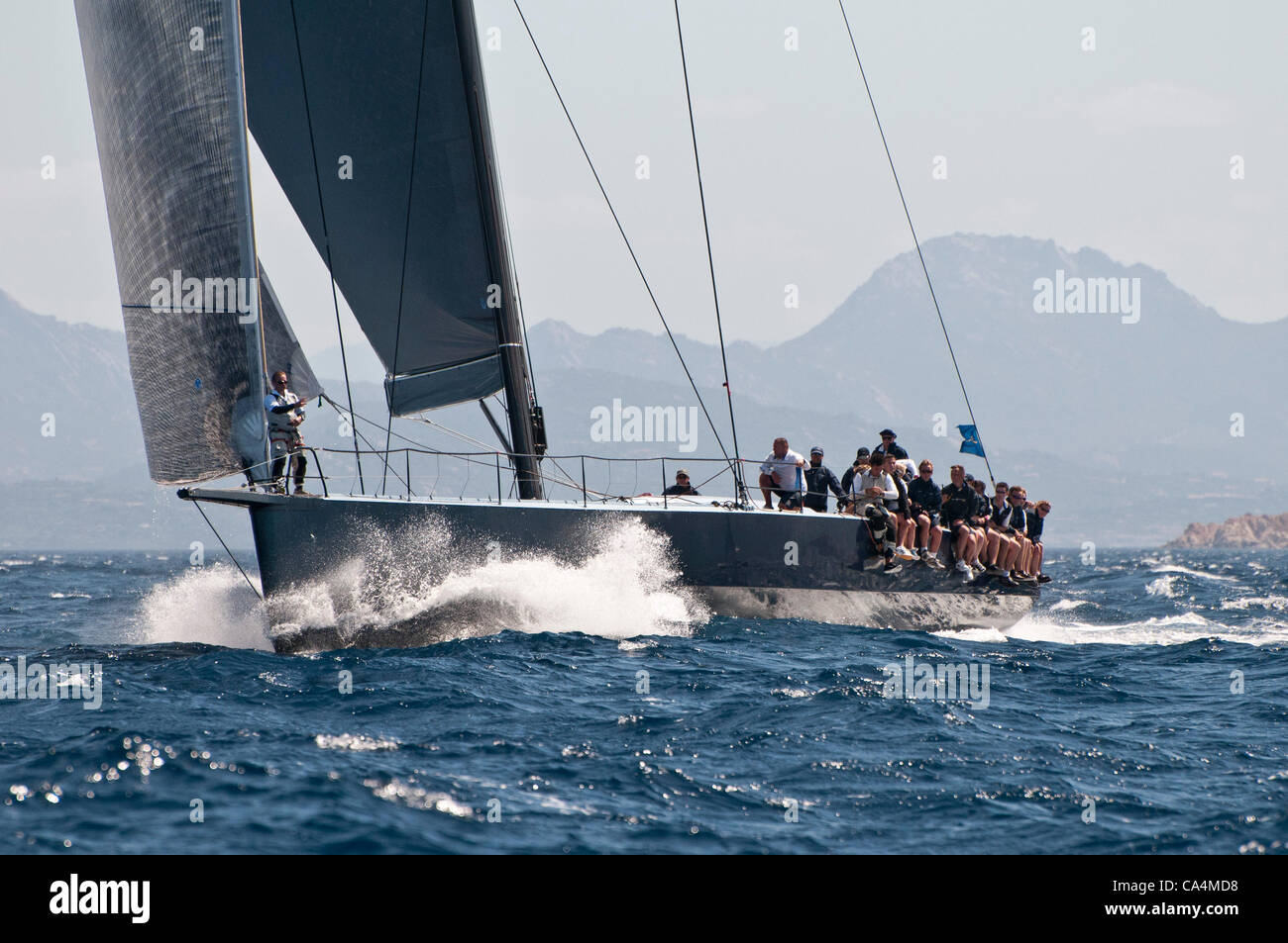 05.06.2012 Porto Cervo, Italien. Loro Piana Superyacht Regatta Tag 1. Der Yacht Club Costa Smeralda Saisoneröffnung Superyacht wieder mit Loro Piana Superyacht Regatta, die erste der wichtigsten Ereignisse im Mittelmeer. Stockfoto